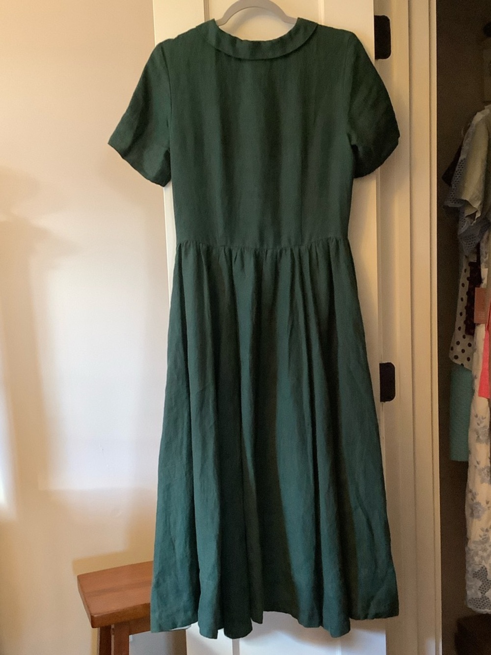 Son de Flor Short Sleeve Peter Pan Collar Linen Dress - Picture 8 of 14